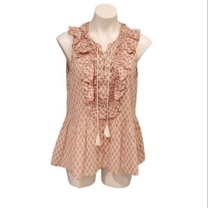 Kate Spade Arrow Stripe Lace Up Pink Sleeveless Top